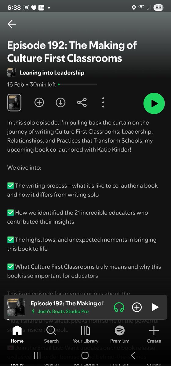 At gym listening to <a href="/DarrinMPeppard/">Darrin M Peppard Ed.D. #RoadToAwesome</a> podcast as he talks about his new book with <a href="/KatieKinder1/">Katie Kinder from OKC</a> Darrin talks about the process in writing his book. He states that people want to read and connect with the author. The reader wants to know that the author has traveled the same road.