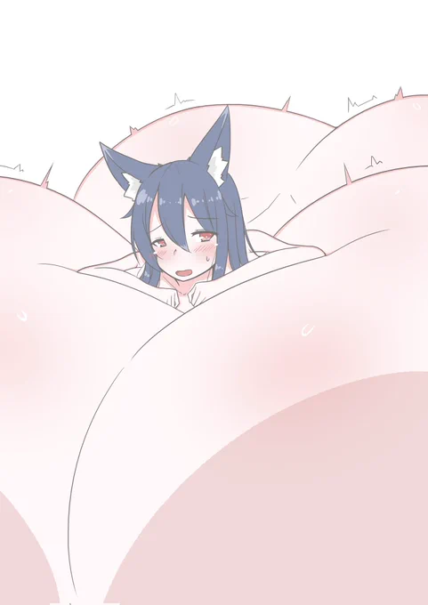 突然膨らんでしまい困惑するおきつねさん