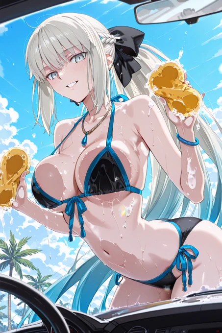 Morgan in a bathing suit is right in front of me...? Have I come to heaven?
