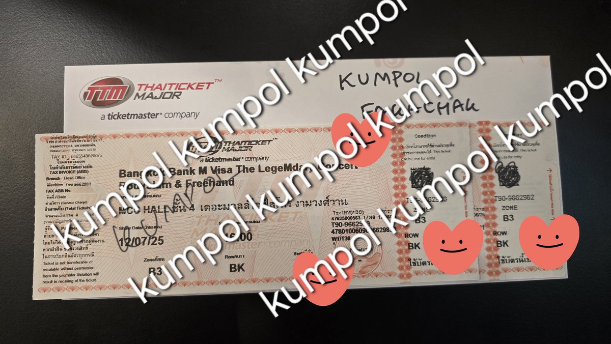 oatkumpol's tweet photo. ขายบัตร The LegeMdary Concert - Bodyslam x Freehand
ราคาพิเศษ 1,500 บาท โซน B3 มี 2 ใบติดกัน
วันเสาร์ที่ 12 ก.ค. 68 @ MCC HALL งามวงศ์วาน

นัดรับ BTS/MRT หรือโซนลาดพร้าวได้ครับ สนใจสอบถามได้นะ

#Bodyslam #Freehand #TheLegeMdaryExclusiveConcert
#TheLegeMdary
#TheLegeMdaryConcert https://t.co/oRSMz2U6kx