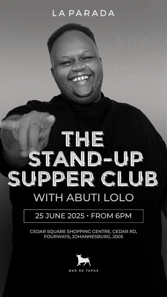 Telling jokes this Wednesday at Laparada Fourways!

See you there, book your tables today!  ❤️