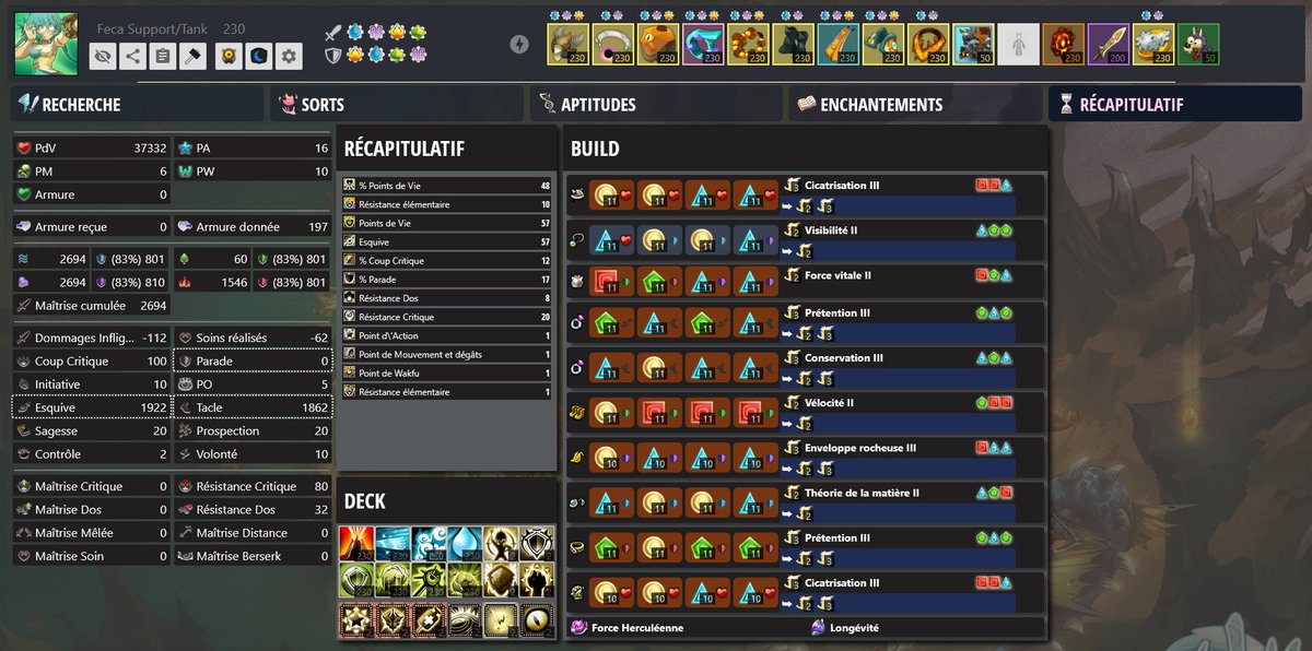 w_kaido's tweet photo. Un nouveau build Feca a été ajouté sur le discord build Wakfu ! 
197 Armure donnée sans paisible, 5 Po 10pw sans Abandon🤯
On commence la création de build petit à petit, lien du discord ici : 
➡️https://t.co/SJWg0uoaGv https://t.co/vT16Wi20rY