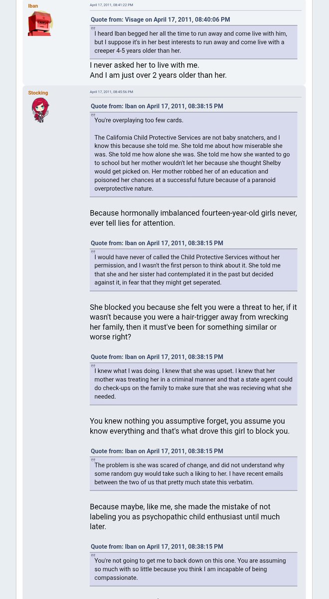 Yeop445187's tweet image. Ok this is getting really fucking grim. It is revealed that josh became romantically interested in a 14 year old girl and called CPS on her family when his affection wasn't returned. Other members call him out and stocking says he did the same thing to her