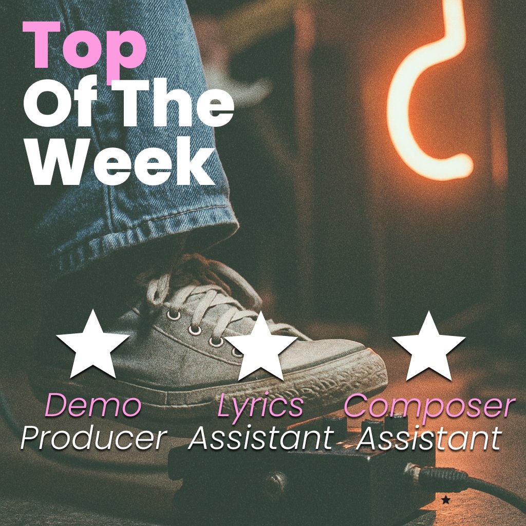 Hitcraft_ai's tweet photo. What a creative week. Since launching our paid plans, we’ve seen record number of musicians dive into #HitCraft. A shoutout to the most-used flows this week:
#1 📷 Demo Producer
#2 📷 Lyrics Assistant
#3 📷 Composer Assistant
Keep creating! https://t.co/POARs0SeWC
