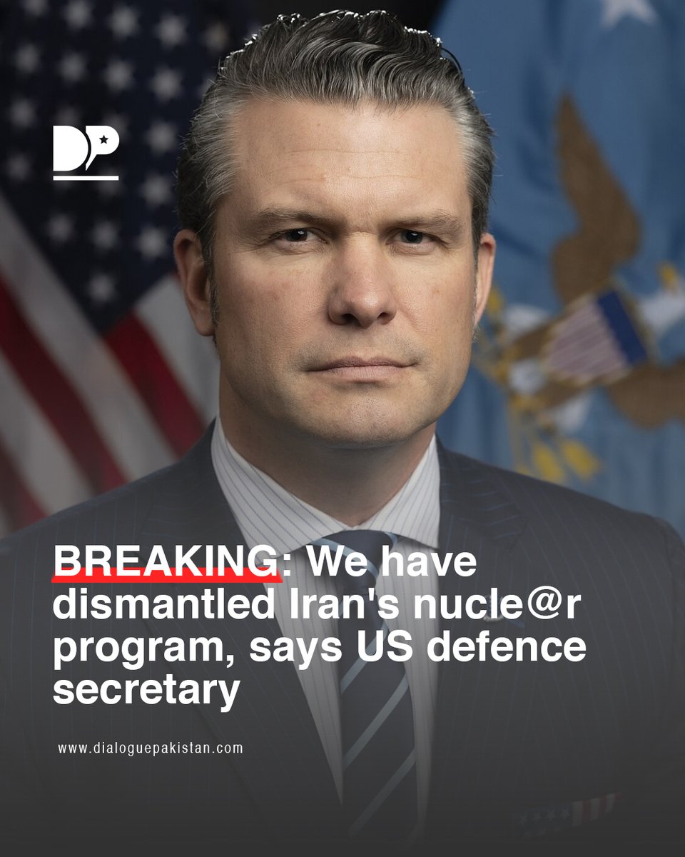 DialoguePak's tweet image. We have dismantled Iran's nucle@r program, says US defence secretary.

#DialoguePakistan #Dismantled #Iran #program #US