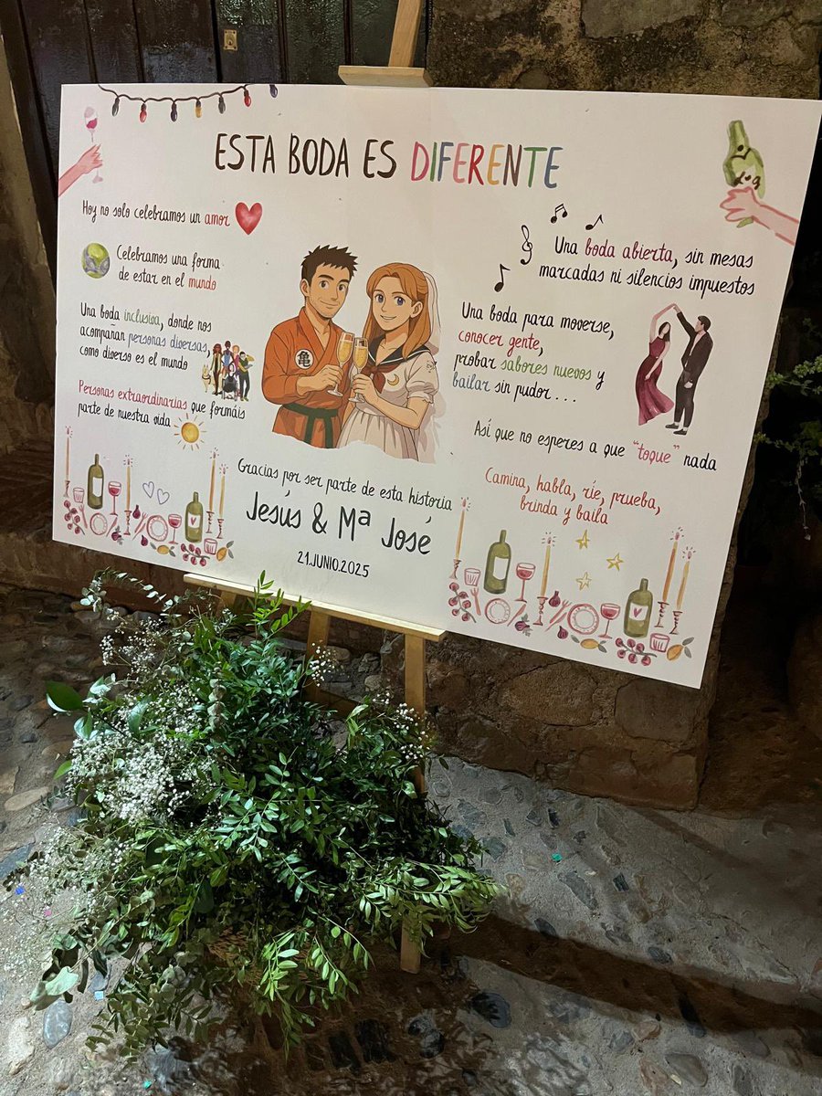 virginiabr1980's tweet photo. “𝕌ℕ𝔸 𝔹𝕆𝔻𝔸 𝔻𝕀𝔽𝔼ℝ𝔼ℕ𝕋𝔼”
Ayer celebramos el amor de Jesús y María José y su compromiso por hacer de esta sociedad un lugar mejor 🌈🦄 Gracias por hecerme un huequito en esa gran familia @EuexiaRural que habéis formado ❤️
Que seáis inmensamente felices 🥰
#weding https://t.co/RwUFqFShBy