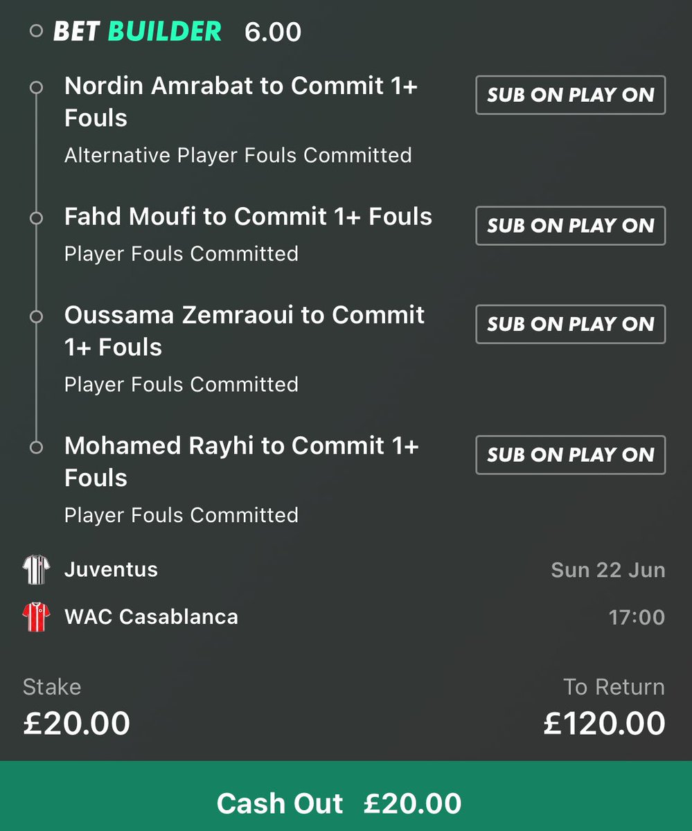 Moroccan fouls again and again 

Same bet is 2.88 on PaddyPower 🤧 

Get into them 🇲🇦 🇲🇦