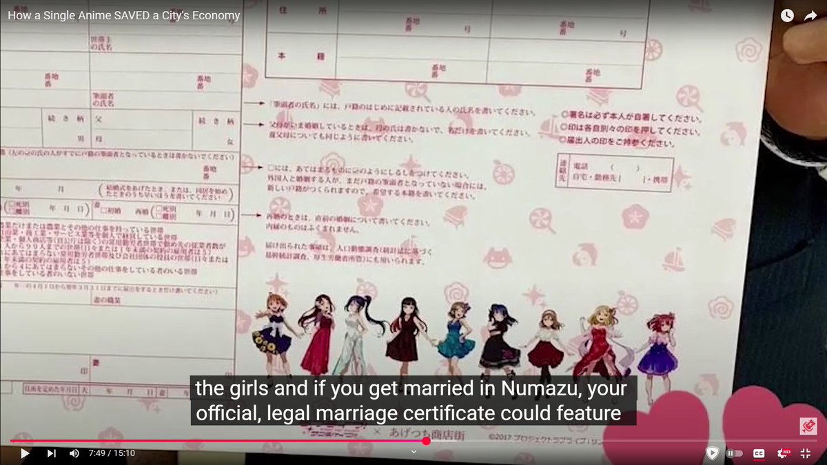 TIL your official legal marriage certificate can feature Aqours if you get married in Numazu WHAT

youtube.com/watch?v=OJM6dh…