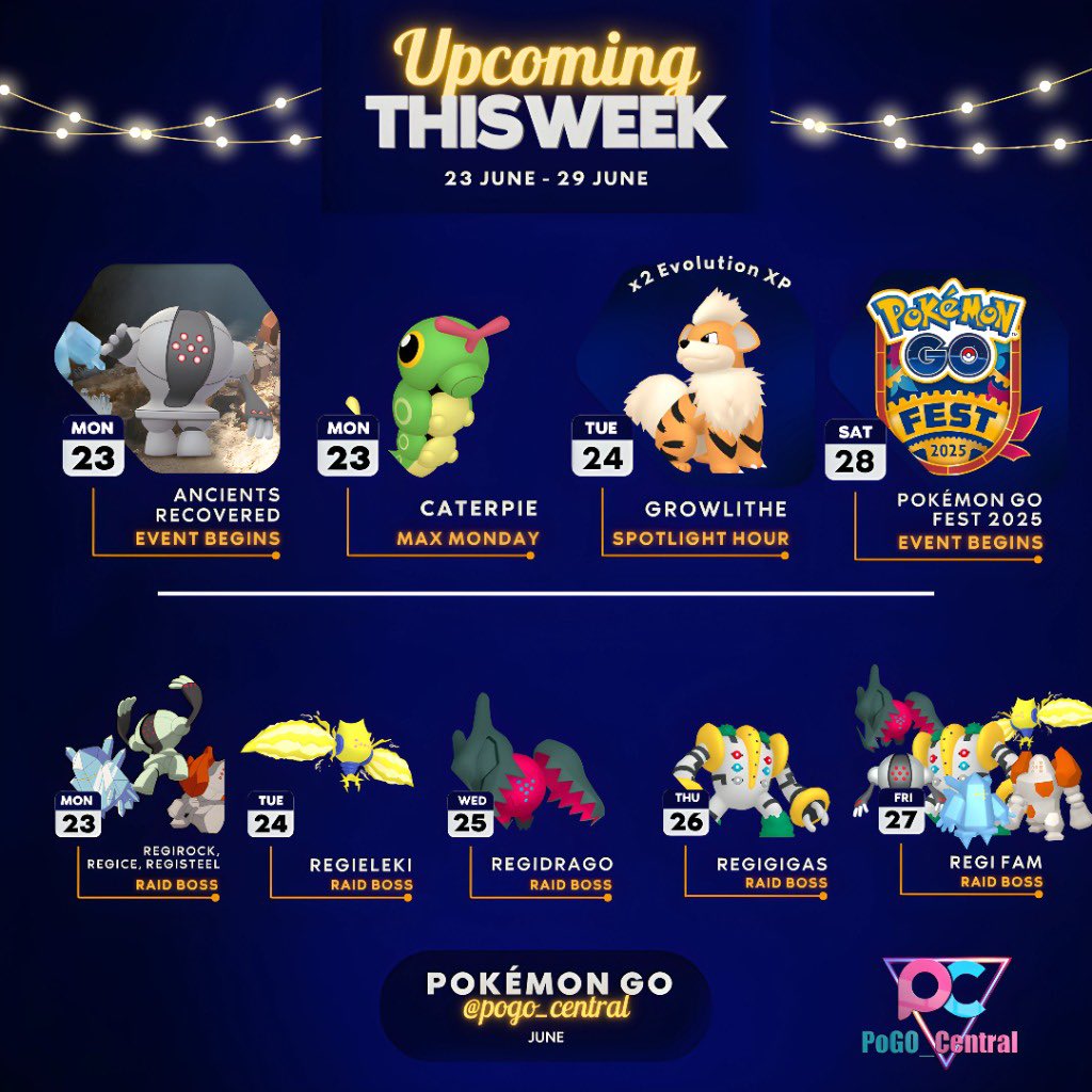 pogo_central's tweet photo. ✨ This Week in Pokémon GO ✨

Raids, raids and more raids. Raids are the focus this week in #PokemonGO as we gear up for Global GO Fest ✨ https://t.co/AKCtwc7oxT