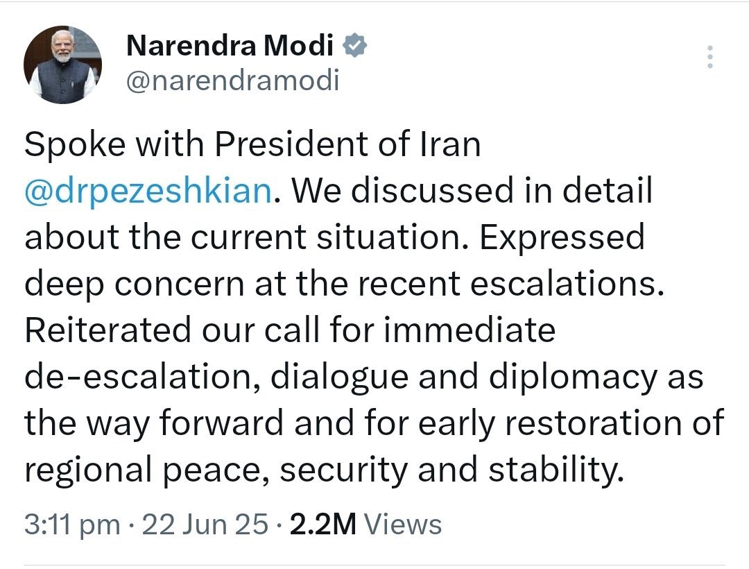Guys, de-escalate 😆
Modi ji is turning into a full-on chad these days!