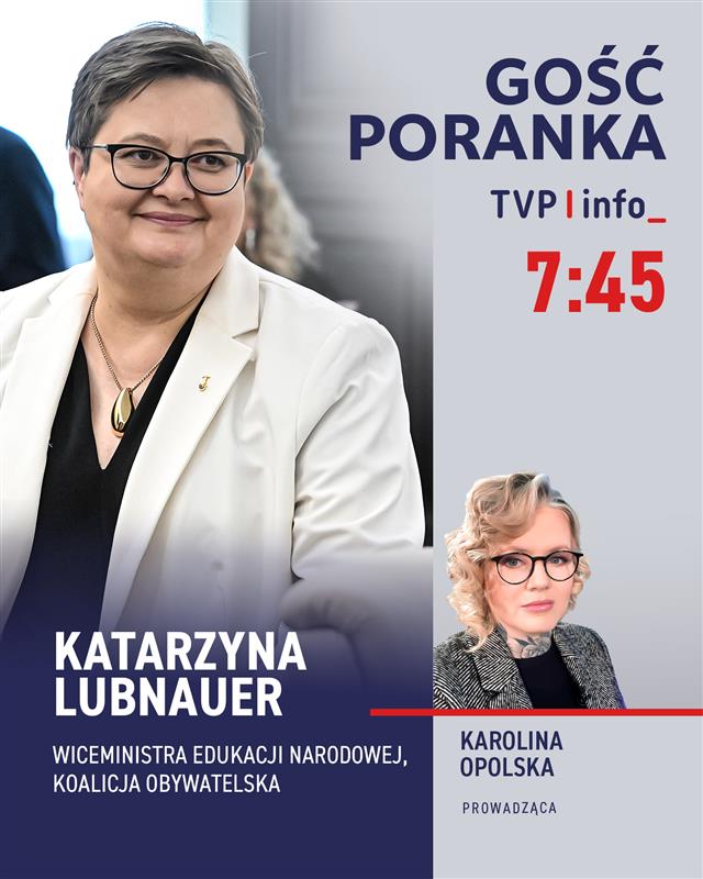 tvp.info 🇵🇱 (@tvp_info) on Twitter photo "𝐆𝐨𝐬́𝐜́ 𝐩𝐨𝐫𝐚𝐧𝐤𝐚" w TVP Info 📺
⏰ 7:45 – <a href="/KLubnauer/">Katarzyna Lubnauer</a>
🔵 Oglądaj online ➡️ tvp.info/ogladaj-na-zywo lub w aplikacji mobilnej 📲 "𝐆𝐨𝐬́𝐜́ 𝐩𝐨𝐫𝐚𝐧𝐤𝐚" w TVP Info 📺
⏰ 7:45 – <a href="/KLubnauer/">Katarzyna Lubnauer</a>
🔵 Oglądaj online ➡️ tvp.info/ogladaj-na-zywo lub w aplikacji mobilnej 📲