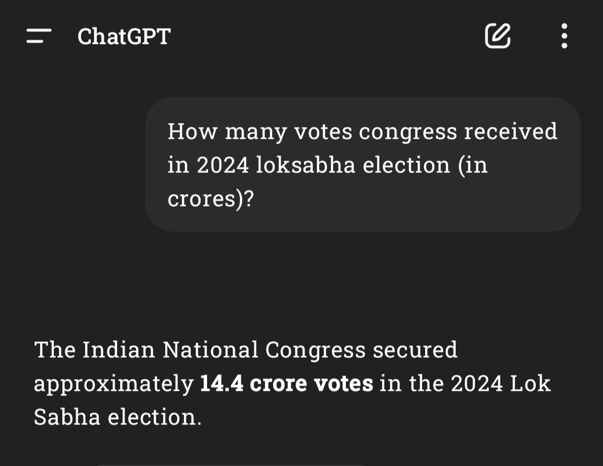 <a href="/SpiritOfCongres/">Spirit of Congress✋</a> You're right... Precisely 14.4 crores brainless who voted for Congress.