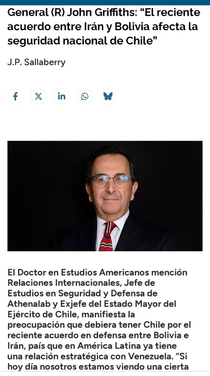 csald002XTX's tweet photo. @famual @PizarropG Cuando un país está gobernado por grupos terroristas, no hay garantía...

Irán se prepara de a poco con sus países aliados, Bolivia es un ejemplo y un enemigo para Chile .

Ahí te la dejo..
No somos tan weones como nos quieren hacer creer..

Cuidado. 🤜🤛 https://t.co/bV6KlgESln