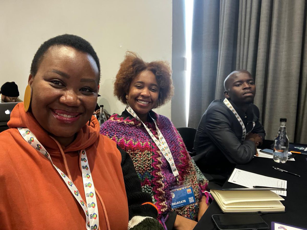 BWC_ingwe's tweet photo. Day 1 of #C20SA 🇿🇦
We stood alongside powerful civil society voices to demand that gender justice, inclusion, and equity take centre stage in the G20 process.
This is more than presence, it’s about power, policy, and people.✊🏾
#C20SA
#OrganizingForSurvival https://t.co/X0Xee2eGKz