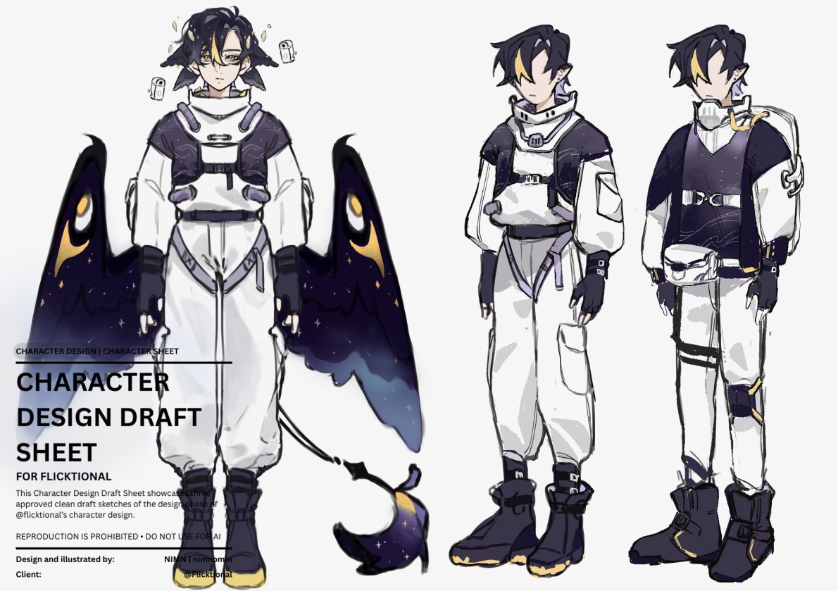 Finally able to post this character design and sheet, I made for <a href="/Flicktional/">Flicktional || Vtuber/Artist</a>  

#Commission