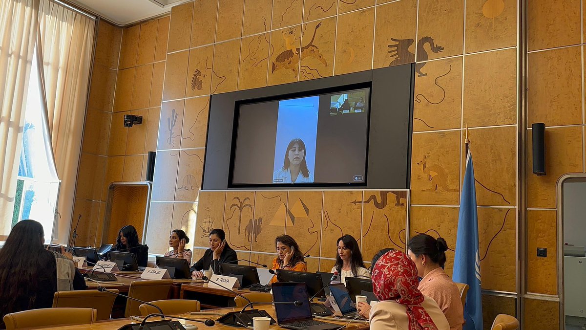 e_rizaei's tweet photo. It was an honor to raise the voices of Afghan girls &amp; women and share our stories of struggle/ strength.Brave women spoke out about gender apartheid, the Hazara genocide,human rights violations. We call on the world: don’t just sympathize but stand 
with us through real action. https://t.co/FHWpCOfNCQ