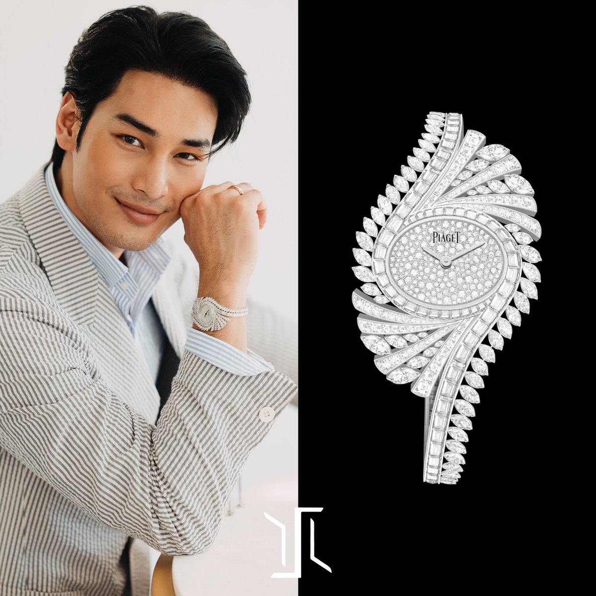 LuxuryShots1's tweet photo. Thai actor #ApoNattawin is wearing a #Piaget Limelight Gala High Jewelry Watch Ref.G0A47170 in 18k white gold. According to Piaget, it took the Maison's craftsmen more than 175h to complete it with more than 250 diamonds cut in different styles.
Retail Price:$500,000
#PiagetxApo https://t.co/gongDEDhVr