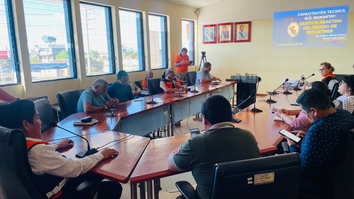 📌Ucayali| Especialistas brindaron una capacitación técnica a los funcionarios de la Municipalidad Distrital de Manantay referente a la Gestión Reactiva del Riesgo de Desastres, en temas como el SINAGERD, niveles de emergencia, SINPAD entre otros.