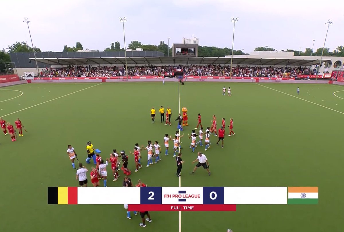 India remain winless in Europe!! 💔

The women's #hockey team, despite coming close on several occasions, fall to Belgium🇧🇪 in #FIHProLeague. 🇮🇳

2 more matches to turnaround the results.