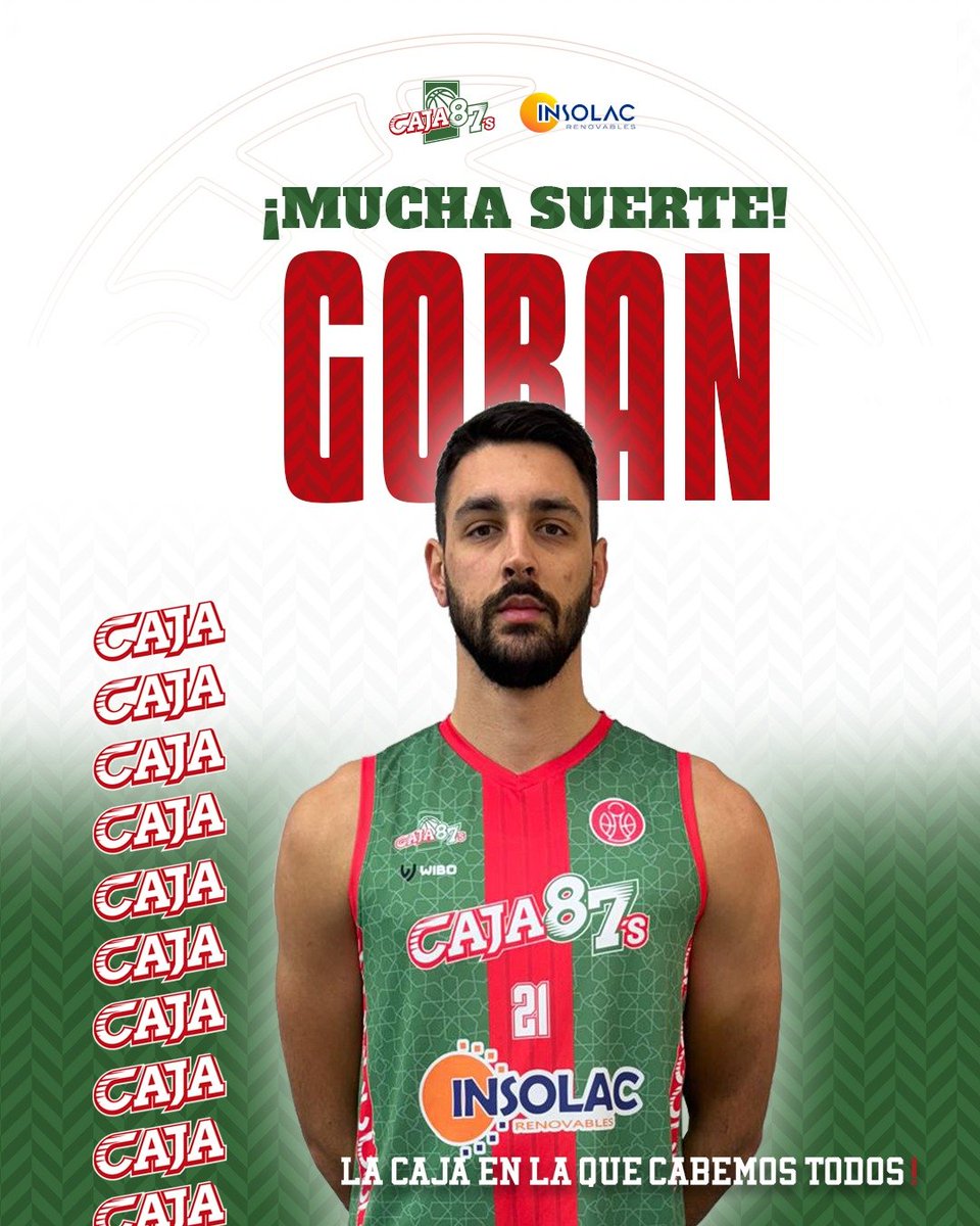 Goran Miladinovic e Insolac Caja 87 separan sus caminos de cara a la próxima temporada.

El club agradece los servicios prestados al pívot montenegrino así como le desea lo mejor en sus próximos destinos profesionales.