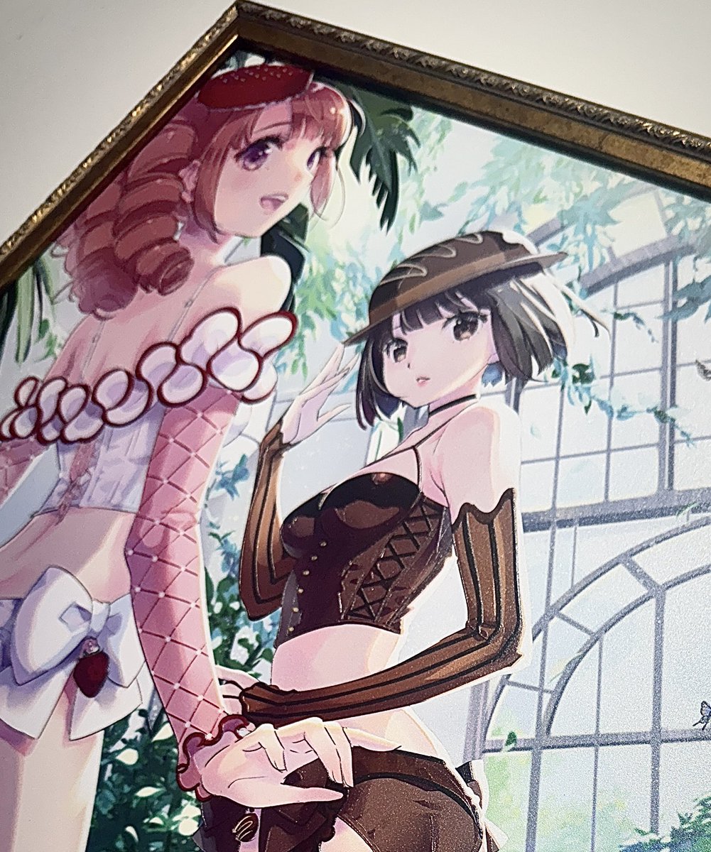 「今回の個展では、サロンドヴィトリーヌとロゼ&リラのイラストを特殊印刷で製作してい」|ERIMO🍓5/5ｺﾐﾃｨｱ144-E01a・絵師100人展13のイラスト