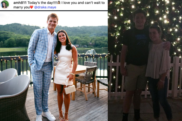 Heartwarming: Patriots star QB Drake Maye and his middle school sweetheart got married this weekend.

Congrats to the happy couple! 🥹❤️