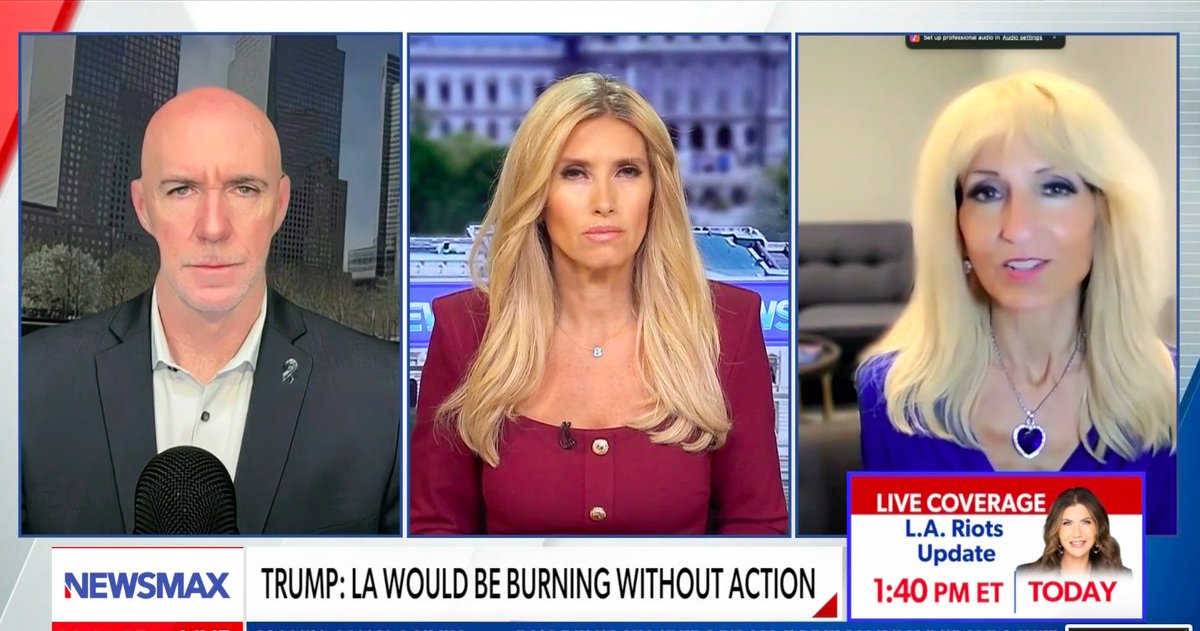 Discussing ongoing unrest in #LosAngeles on <a href="/NEWSMAX/">NEWSMAX</a> with <a href="/BiancaDLGarza/">Bianca de la Garza</a>