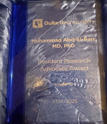 abdelbarrspine's tweet image. Amazing research @Dukeneurosurg at Research Symposium.Celebrating the graduation of chief residents, Dr. @JihadAbdelgadir,Alex Suarez, Daniel Sextion.It was also nice to receive the Resident Research Mentoring Award.