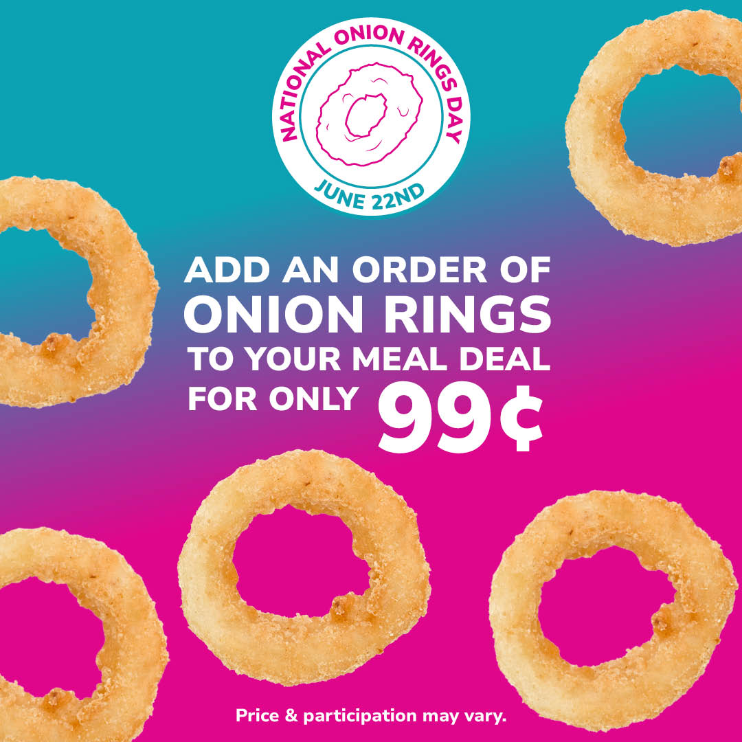 Ring in the flavor 🔔
June 22nd is National Onion Rings Day and we’re serving them up for only 99¢ with any Meal Deal. Don’t miss it!
#MiamiGrill #OnionRingsDay #SnackAttack