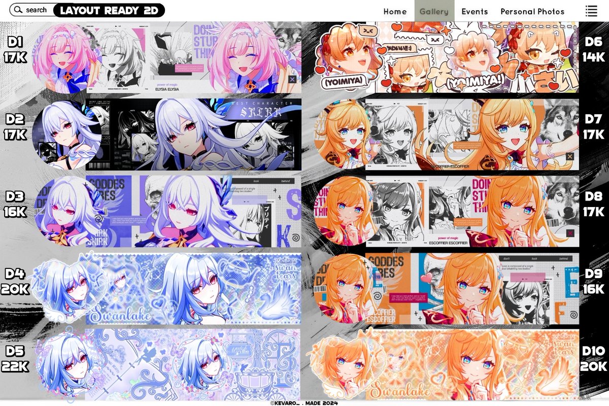 A retweet or like, anyone?

Hallo, saya punya 112 layout 2D ( hsr hi3 anime genshin wuwa zzz link click ) start 12K ㅡ 22K only! Take 2 get disc pokoknya! Yuk yang mau jajan bisa mampir langsung via dm ya guys 🙌

(4/12)
💵 all e-wallet
#zonauang