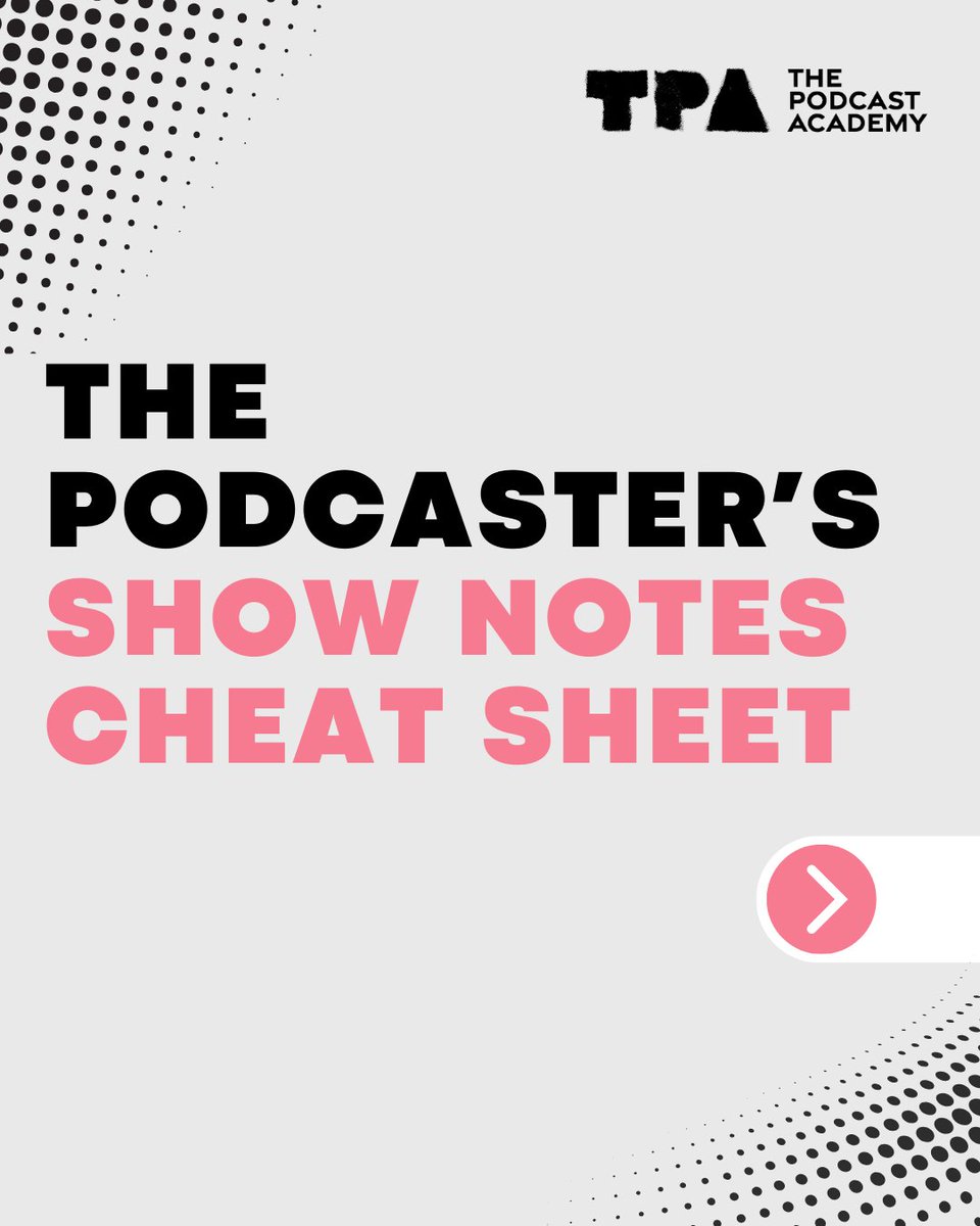 podcastacademy's tweet image. Editing. Uploading. Publishing. Marketing.
You’re juggling a lot—and we get it.
But one key piece often gets skipped: your show notes.
And trust us... you don’t want to leave them out.
#thepodcastacademy #podcasting #podcastnetworking #podcastinglife #podcastsuccess