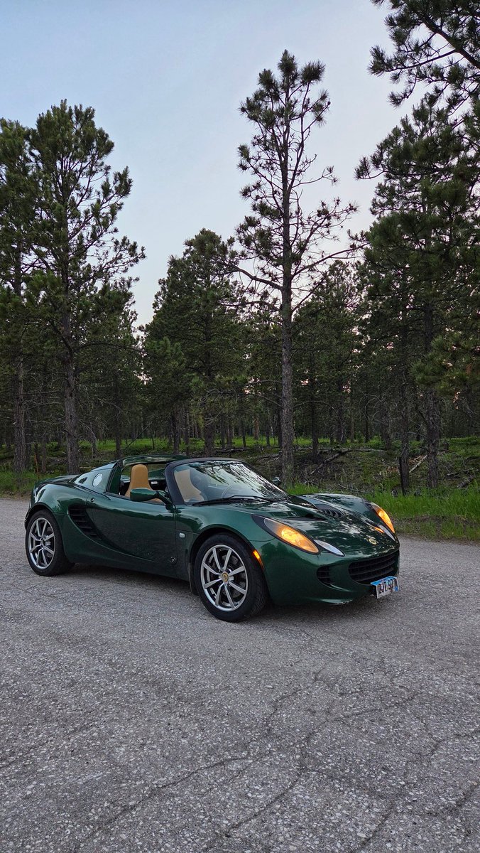 Hot days lead to beautiful evenings in the Black Hills.  Got the Lotus out for a first big run.  What a machine!  This belonged to my late Uncle Sam Schultz.  He was a crazy car guy that put wild turbo systems on everything he owned.  This Lotus is no exception.  He created a