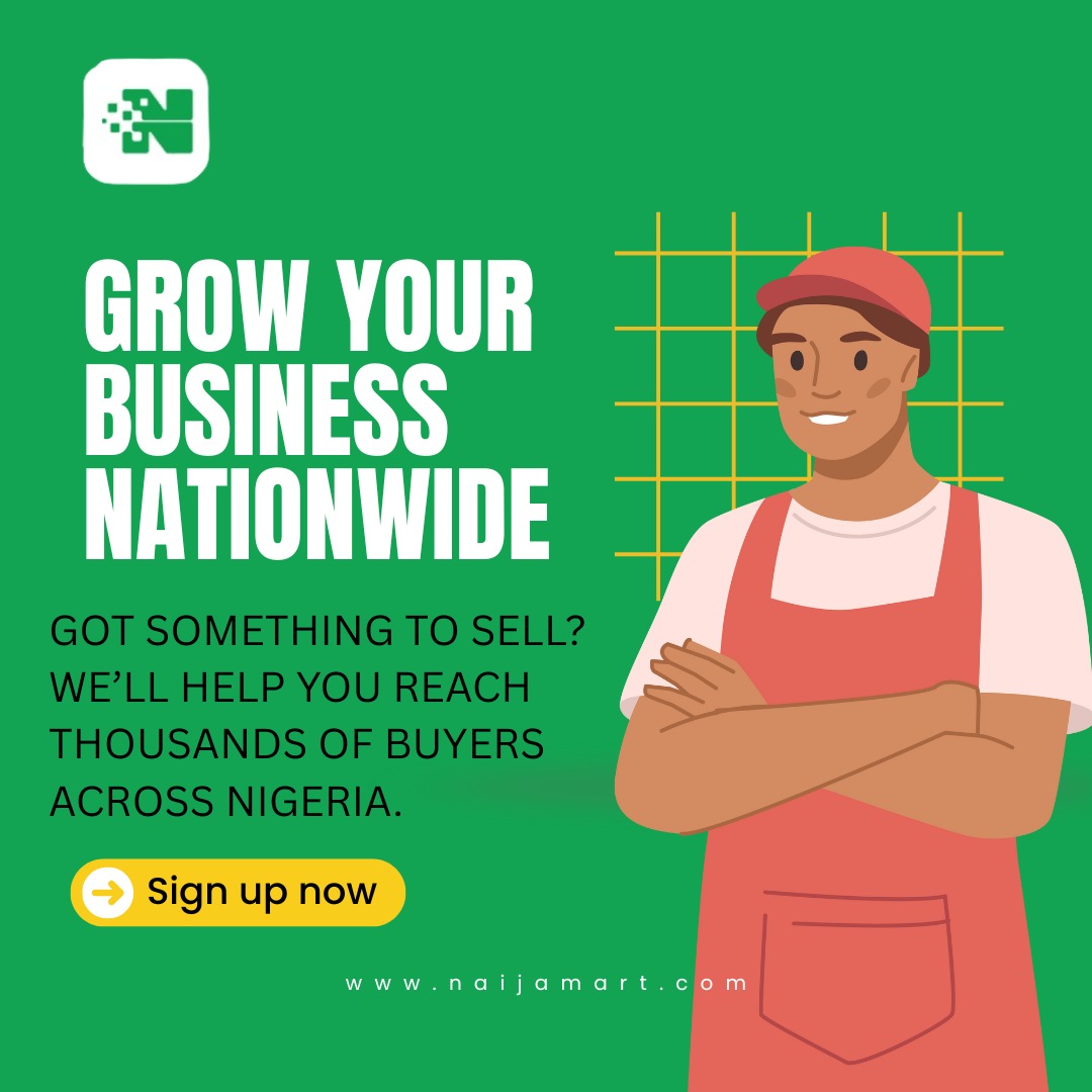 Naijamartdotcom's tweet photo. Got something to sell? 

Grow your business nationwide with Naijamart! 

Reach millions of customers, increase sales, and expand your market. Start selling today! 

#Naijamart 
#GrowYourBusiness 
#SellOnline
#sundayfunday #weekendvibes https://t.co/fHfoc6oezG