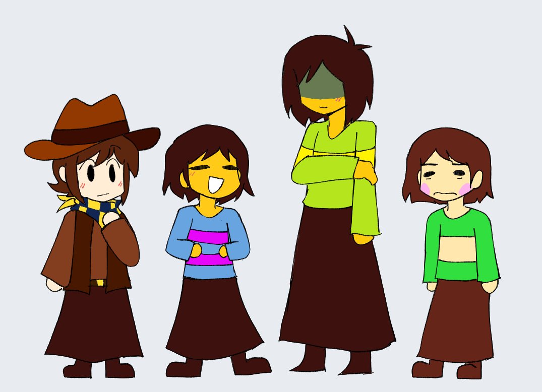 Macheesecheese's tweet photo. Thems
wearing dresses <

#cloverandfrisk #DELTARUNE #undertale https://t.co/daUOGV0pH1