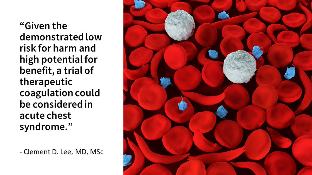 NEJM Journal Watch (@jwatch) on Twitter photo Therapeutic Anticoagulation for Acute Chest Syndrome in Sickle Cell Disease
In a randomized trial, symptom resolution was faster with therapeutic than with prophylactic anticoagulation. jwat.ch/463iIiL
<a href="/ClementLeeMD/">Clement Lee, MD, MSc</a> #SickleCellDisease Therapeutic Anticoagulation for Acute Chest Syndrome in Sickle Cell Disease
In a randomized trial, symptom resolution was faster with therapeutic than with prophylactic anticoagulation. jwat.ch/463iIiL
<a href="/ClementLeeMD/">Clement Lee, MD, MSc</a> #SickleCellDisease