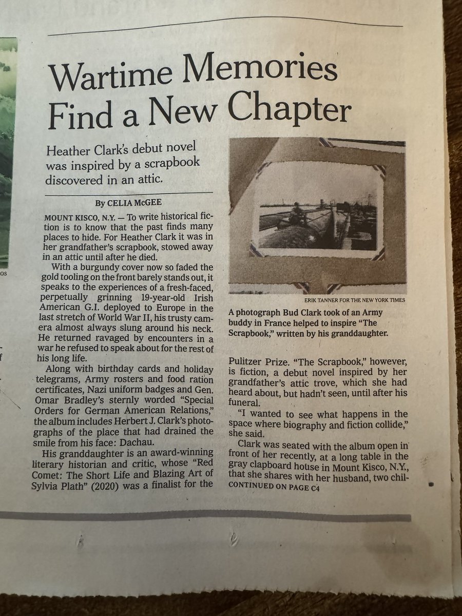 Plathbiography's tweet image. The world is on fire but I’m taking a moment to sit with this story by Celia McGee about my grandfather’s WWII scrapbook—and the ways it inspired my novel, THE SCRAPBOOK—in this week’s @nytimesarts