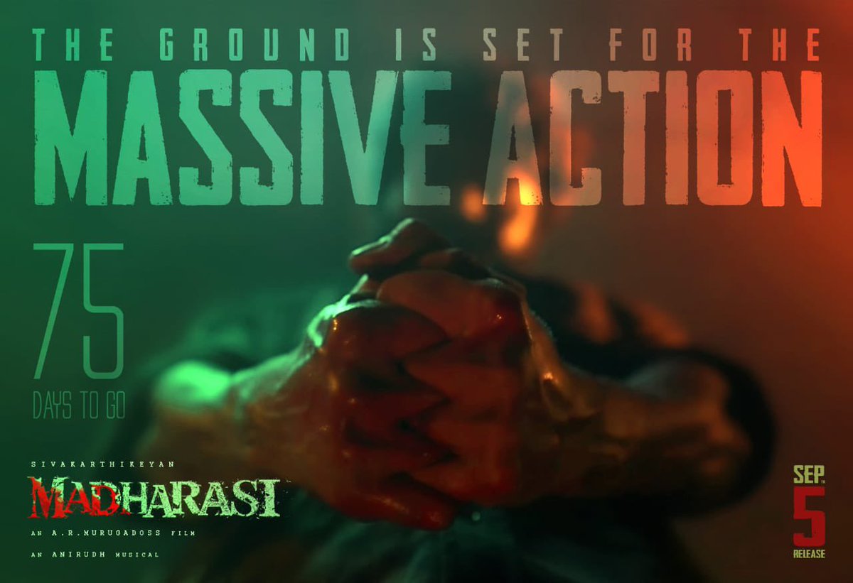 Navaneethan (@navneth) on Twitter photo 75 days to go! #Madharasi 💥🥁💥
#MadharasiFromSep5 75 days to go! #Madharasi 💥🥁💥
#MadharasiFromSep5