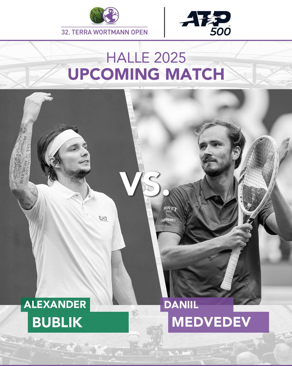 Looking forward to This one! 👀🤩🔥

#tennis #atp #atphalle #TWO25 #sport #centercourt #bublik #medvedev #final