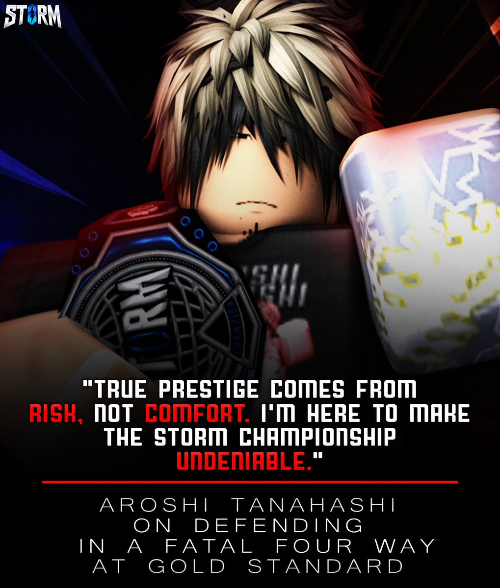 STORM (@oprwstorm) on Twitter photo βTrue prestige comes from risk, not comfort.β
<a href="/AceAroshi/">Aroshi Tanahashi</a> makes it CLEAR what his goal is with the coveted STORM CHAMPIONSHIP.
Can Tanahashi outlast 3 other men this Saturday at GOLD STANDARD?!
#OPRWSTORM2025 βTrue prestige comes from risk, not comfort.β
<a href="/AceAroshi/">Aroshi Tanahashi</a> makes it CLEAR what his goal is with the coveted STORM CHAMPIONSHIP.
Can Tanahashi outlast 3 other men this Saturday at GOLD STANDARD?!
#OPRWSTORM2025