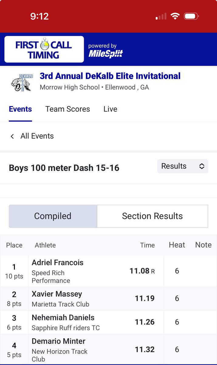 _SpeedRich's tweet photo. Rising Junior Adriel Francois finding his way back around the track , Placing 1st overall in the boys 15-16 100m dash at the Dekalb Elite invitational with running a time of 11.08sec #speed #speedrichperformance @elhstfxc https://t.co/HhIIakZ3TG