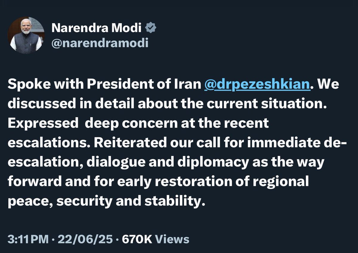 lakshaymehta08's tweet photo. @TimesAlgebraIND PM Modi calls for immediate DE-ESCALATION. https://t.co/ZuZfN1RsMU