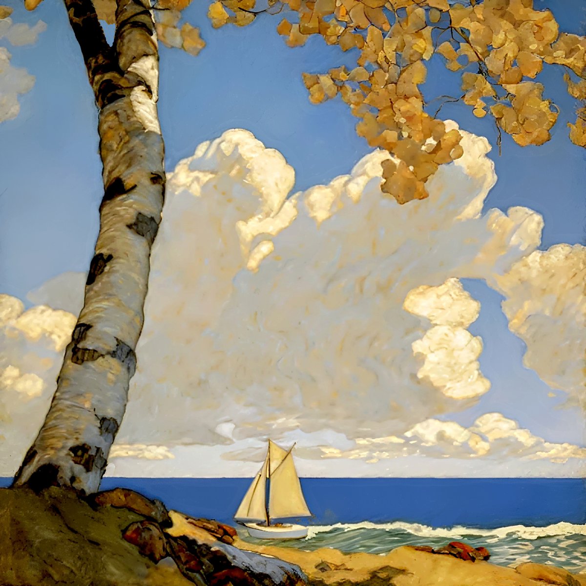 The Birch and the Sailboat, 2025 

by Jef Bourgeau.