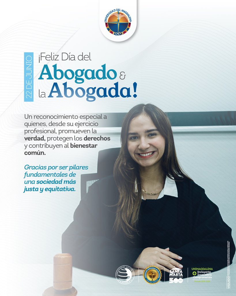 ⚖️🧑🏽‍⚖️Un reconocimiento especial a nuestros estudiantes, docentes, graduados y funcionarios que trabajan cada día por una sociedad más justa y equitativa.

Gracias por defender la verdad y proteger los derechos humanos desde el ejercicio de su profesión.✨

#DíaDelAbogadoyLaAbogada