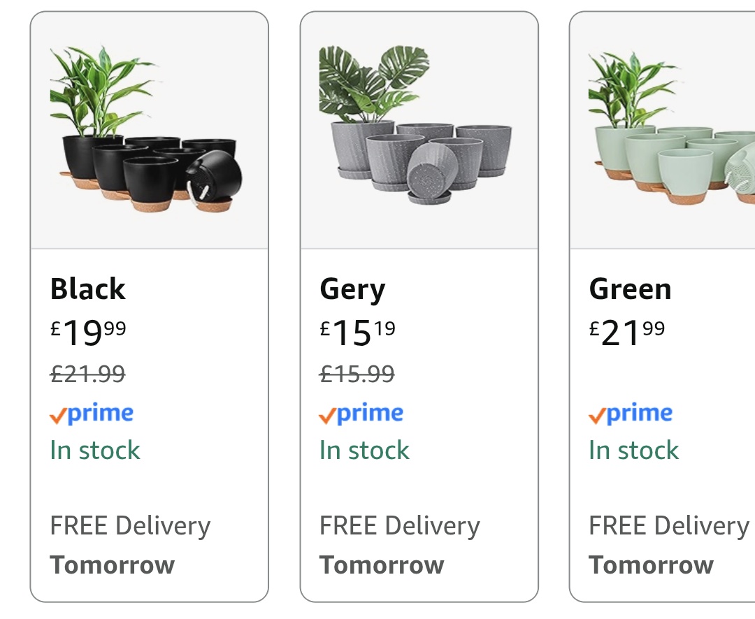 PaulTurner365's tweet image. Finally!

I&apos;ve been looking everywhere for some Gery plant pots!
#Amazonuk