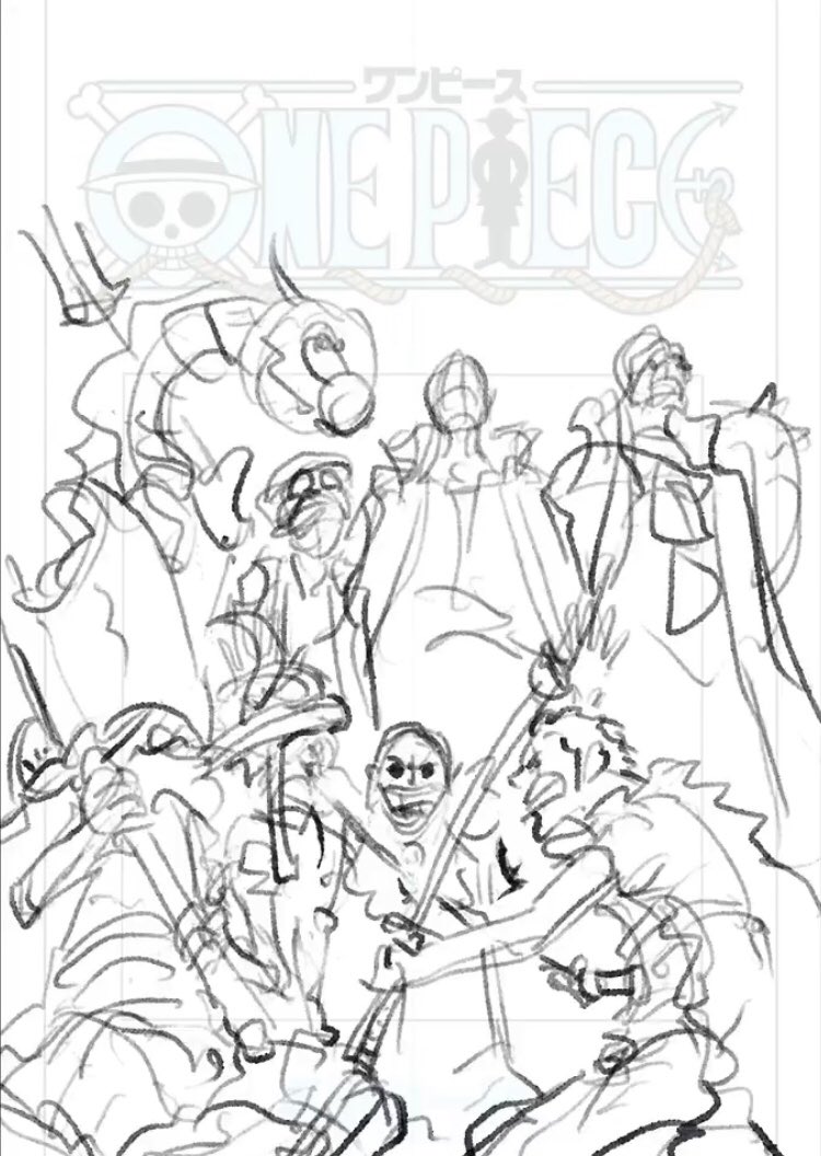 Rainboweemart's tweet image. We could&apos;ve had Gaban fighting Luffy &amp;amp; Zoro along with the Holy Knights!!! 😭😭💔💔

The final cover is good and cute but those were gonna be fire! 😩
#ONEPIECE