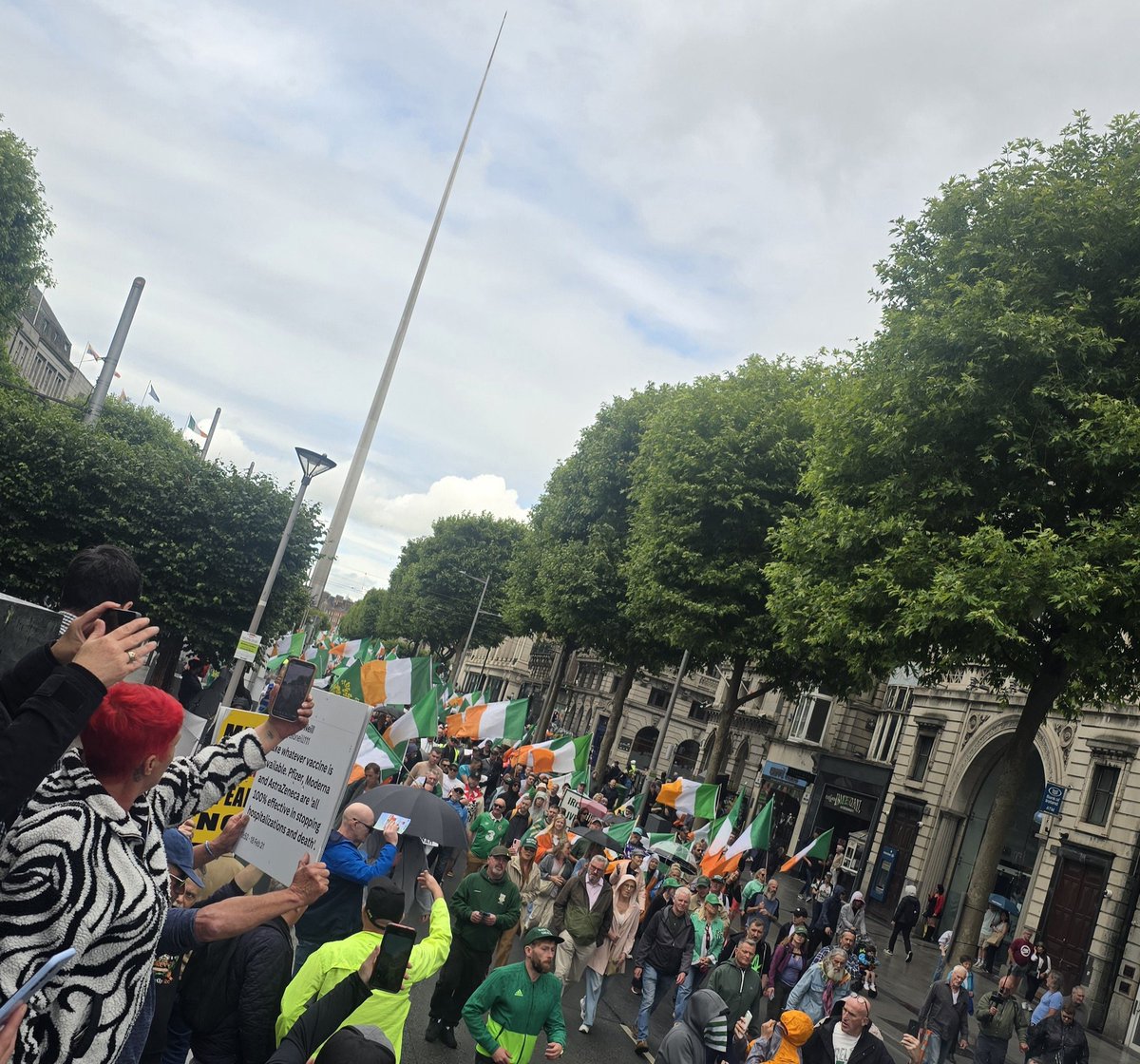 Thousands packing O'Connell St right now in a march opposing mass immigration.