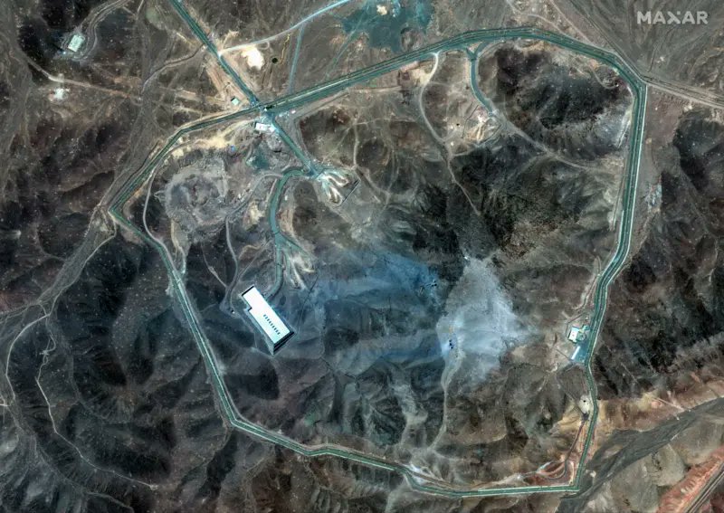 Satellite images from Maxar Technologies, taken on Sunday, reveal six fresh craters at Iran’s Fordo nuclear facility - likely caused by US pre-dawn strikes.