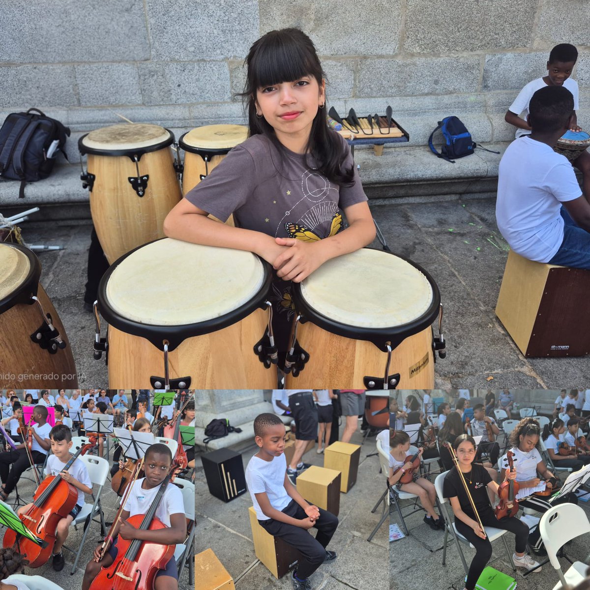 CeipManuelAzana's tweet photo. 🎻 Dejamos algunas imágenes del emocionante concierto de ayer celebrando el  #DíaEuropeoDeLaMúsica en un escenario único, como es la Plaza de San Diego de #AlcaláDeHenares @AytoAlcalaH @accionmusica @DoctoraDeAlcala #EnAlcaláDeHenaresHayUnaOrquestaQueTocaLaCuerdaYPercusión 🎼 🪘 https://t.co/aQgdHzkCOT