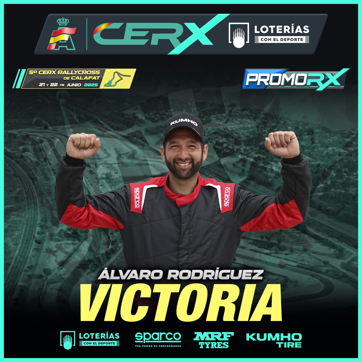 🏆 VICTORIA 🏆 

5º CERX Rallycross de Calafat - #PromoRX🔵

🥇 Álvaro Rodríguez  - Dacia Sandero Eco Cup 

#CERX #Rallycross