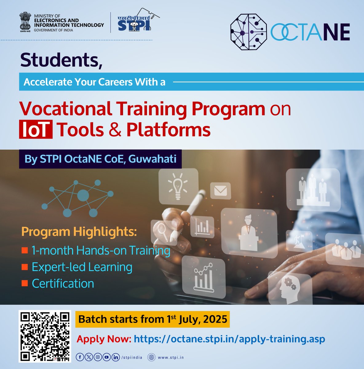 STPI Kohima (@kohimastpi) on Twitter photo Students,Are you ready to upskill and elevate your careers?
STPI OctaNE CoE,Guwahati is launching an advanced Vocational Training Program for students pursuing graduation or post-graduation degree.
Apply Now: octane.stpi.in/apply-training…
#stpiindia
<a href="/stpiguwahati/">STPI GUWAHATI</a> <a href="/Vandana030870/">Vandana Srivastava</a> Students,Are you ready to upskill and elevate your careers?
STPI OctaNE CoE,Guwahati is launching an advanced Vocational Training Program for students pursuing graduation or post-graduation degree.
Apply Now: octane.stpi.in/apply-training…
#stpiindia
<a href="/stpiguwahati/">STPI GUWAHATI</a> <a href="/Vandana030870/">Vandana Srivastava</a>